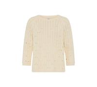 Strickpullover BRAX "Style NALA", Damen, Gr. 34, ecru, Strick, 100% Baumwolle, Rundhals, Pullover Strickpullover (91127120-34) ecru