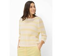Strickpullover BRAX "Style NALA", Damen, Gr. 36, gelb, Strick, 100% Baumwolle, Rundhals, Pullover Strickpullover (16235326-36) gelb