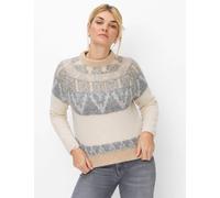 Strickpullover BRAX "Style NALA", Damen, Gr. 48, sand, Strick, 35% Wolle, 30% Polyester, 25% Viskose, 10% Alpaka, Rundhals, Pullover Strickpullover, Cosy Alpaka: Pullover im Wollmix (45067821-48) sand