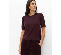Strickpullover BRAX "Style NINA", Damen, Gr. 46, dunkellila, Strick, 90% Schurwolle, 10% Kaschmir, Rundhals, Pullover Strickpullover (32676323-46) dunkellila