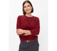 Strickpullover BRAX "Style NOEMI", Damen, Gr. 36, weinrot, Strick, 61% Polyamid, 39% Baumwolle, Rundhals, Pullover Strickpullover (33605722-36) weinrot