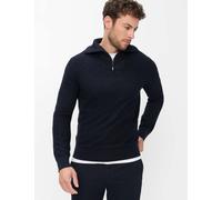 Strickpullover BRAX "Style SÖREN", Herren, Gr. XL (54), schwarz (navy), Strick, 48% Baumwolle, 26% Wolle, 26% Polyacryl, Pullover Strickpullover (77171347-XL) navy