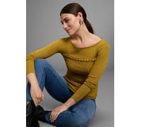 Strickpullover BRUNO BANANI, Damen, Gr. 42, grün, Rippstrick, Obermaterial: 70% Viskose, 30% Polyamid, Flechtoptik, unifarben, figurbetont hüftbedeckend, Rundhals, Pullover Strickpullover, mit tollem,