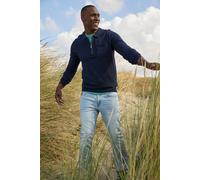 Strickpullover BRUNO BANANI, Herren, Gr. 4XL (68/70), blau (marine), Feinstrick, Obermaterial: 50% Baumwolle, 50% Polyacryl, unifarben, slim fit, Rundhals, Pullover Strickpullover, mit Reißverschluss