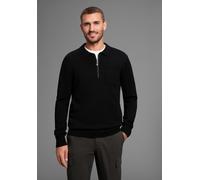 Strickpullover BRUNO BANANI, Herren, Gr. XL (56/58), schwarz, Feinstrick, Obermaterial: 50% Baumwolle, 50% Polyacryl, slim fit, Rundhals, Pullover Strickpullover, mit Reißverschluss und Brusttasche (7