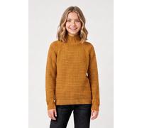 Strickpullover BRUNO BANANI "Kuscheliger Pullover mit schöner Strickstruktur", Mädchen, Gr. 176/182, braun (braun melier), Strick, Obermaterial: 50% Baumwolle, 50% Polyacryl, meliert, Basic hüftlang, 