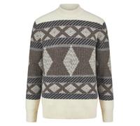 bugatti Regular Fit Strickpullover aus Woll-Mix in Beige, Größe L