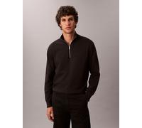 Strickpullover CALVIN KLEIN, Herren, Gr. L, schwarz, Strick, Obermaterial: 100% Baumwolle, unifarben, regular fit normal, hoch geschlossener Ausschnitt, eingesetzt Bündchen, Pullover Strickpullover, S