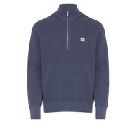 Strickpullover CALVIN KLEIN JEANS, Herren, Gr. XL, blau (blau nomad), Rippstrick, Obermaterial: 100% Baumwolle, regular fit normal, hoch geschlossener Ausschnitt, eingesetzt Bündchen, Pullover Strickp