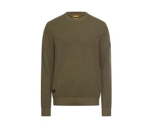 Strickpullover CAMEL ACTIVE, Herren, Gr. M, deep olive, Strick, Obermaterial: 100% Baumwolle, unifarben, normal hüftbedeckend, Rundhals, Bündchen, Pullover Strickpullover, unifarben und aus reiner Bau