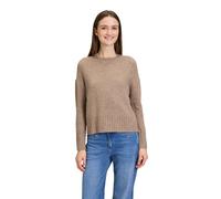 Strickpullover CARTOON "Damen mit Rundhalsausschnitt", Damen, Gr. 42, braun (hellbraun), Obermaterial: 60% Polyacryl, 30% Polyamid, 8% Wolle, 2% Elasthan, oversize normal, Rundhals, Pullover Strickpul