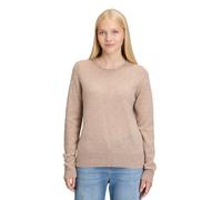Strickpullover CARTOON "Damen mit Rundhalsausschnitt", Damen, Gr. 46, funghi melange, Feinstrick, Obermaterial: 100% Kaschmir, straight fit lang, Rundhals, Pullover Strickpullover (49051566-46) funghi