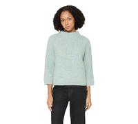 Cartoon Damen Strickpullover mit Stehkragen 38, Light Blue/Cream