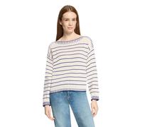 Strickpullover CARTOON "Strick, Damen mit U-Boot-Ausschnitt", Damen, Gr. 34, dunkelblau, weiß, Obermaterial: 75% Baumwolle, 20% Polyester, 2% Viskose, 2% Polyacryl, 1% Polyamid, figurumspielend normal