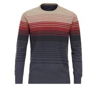 Strickpullover CASAMODA "CASAMODA Pullover gestreift", Herren, Gr. XL, rot (mittelrot), 80% Baumwolle, 20% Polyamid, Pullover Strickpullover (21917335-XL) mittelrot