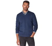 Casa Moda Herren Pullover 004430 Loose Fit V-Ausschnitt Einfarbig Mittelblau Größe 3XL