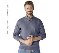 Pullover mit V-Ausschnitt uni 004430 Blau L