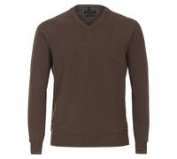 Strickpullover CASAMODA "CASAMODA Pullover uni", Herren, Gr. L, braun (kastanienbraun), 100% Baumwolle, Pullover Strickpullover (14189967-L) kastanienbraun