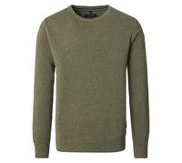 Strickpullover CASAMODA "CASAMODA Pullover uni", Herren, Gr. L, grün, 100% Baumwolle, Pullover Strickpullover (98387007-L) grün