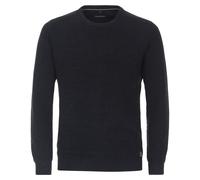 Strickpullover CASAMODA "CASAMODA Pullover uni", Herren, Gr. M, blau (dunkelblau), 60% Baumwolle, 40% Polyacryl, Pullover Strickpullover (36935535-M) dunkelblau