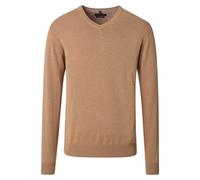 Strickpullover CASAMODA "CASAMODA Pullover uni", Herren, Gr. M, braun (champagner braun), 100% Baumwolle, Pullover Strickpullover (62056203-M) champagner braun