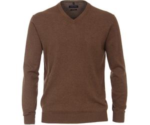 Strickpullover CASAMODA "CASAMODA Pullover uni", Herren, Gr. XL, braun, 100% Baumwolle, Pullover Strickpullover (16242354-XL) braun