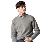 Strickpullover CASAMODA "CASAMODA Pullover uni", Herren, Gr. XXL, grau (hellgrau), 100% Baumwolle, Pullover Strickpullover (92889627-XXL) hellgrau