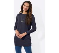 Strickpullover CASUAL LOOKS "Longpullover", Damen, Gr. 40, blau (marine), 100% Baumwolle, unifarben, Pullover Strickpullover (64253455-40) marine