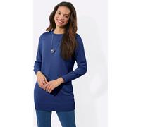 Strickpullover CASUAL LOOKS "Longpullover", Damen, Gr. 40, blau (royalblau), 100% Baumwolle, unifarben, Pullover Strickpullover (68187404-40) royalblau