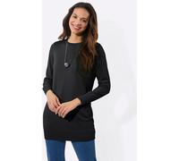 Strickpullover CASUAL LOOKS "Longpullover", Damen, Gr. 46, schwarz, 100% Baumwolle, unifarben, Pullover Strickpullover (71079140-46) schwarz