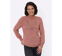 Strickpullover CASUAL LOOKS "Pullover", Damen, Gr. 38, rot (rosenholz), 65% Polyester, 35% Baumwolle, unifarben, Pullover Strickpullover (58259430-38) rosenholz