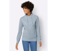 Strickpullover CASUAL LOOKS "Pullover", Damen, Gr. 42, blau (hellblau), 50% Baumwolle, 50% Polyacryl, unifarben, Pullover Strickpullover (51706729-42) hellblau