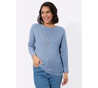 Strickpullover CASUAL LOOKS "Pullover", Damen, Gr. 46, blau (bleu), 50% Baumwolle, 50% Polyacryl, unifarben, Pullover Strickpullover (61026610-46) bleu