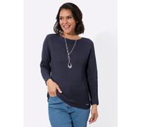 Strickpullover CASUAL LOOKS "Pullover", Damen, Gr. 46, blau (marine), 50% Baumwolle, 50% Polyacryl, unifarben, Pullover Strickpullover (81527728-46) marine