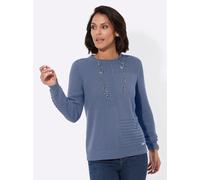 Strickpullover CASUAL LOOKS "Pullover", Damen, Gr. 46, blau (taubenblau), 50% Baumwolle, 50% Polyacryl, unifarben, Pullover Strickpullover (55633738-46) taubenblau