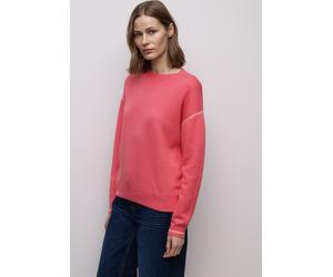 Strickpullover CECIL, Damen, Gr. 34, striking coral, Stoff, 60% Viskose, 20% Baumwolle, 20% Nylon, unifarben, normal normal, Rundhals, Umschlagbund, Pullover Strickpullover, mit Kontrastdetails (68160