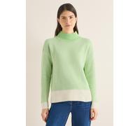 Strickpullover CECIL, Damen, Gr. 3XL (48), bamboo grün, Web, 37% Baumwolle, 34% Polyacryl, 26% Polyester, 3% Elasthan, unifarben, normal normal, hoch geschlossener Ausschnitt, Rippbündchen, Pullover S