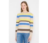 Strickpullover CECIL, Damen, Gr. 3XL (48), bunt (iced gelb), Web, 100% Baumwolle, normal normal, Rundhals, Rippbündchen, Pullover Strickpullover, aus reiner Baumwolle (74712364-XXXL) iced gelb