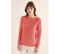 Strickpullover CECIL, Damen, Gr. L (42), cherry tomato orange melange, Strick, Obermaterial: 60% Baumwolle, 40% Viskose, unifarben, lässig geschnitten hüftbedeckend, Rundhals, Pullover Strickpullover,