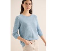 Strickpullover CECIL, Damen, Gr. L (42), cloud blau, Grobstrick, Obermaterial: 75% Baumwolle, 25% Polyester, meliert, lässig geschnitten hüftbedeckend, Rundhals, Bündchen, Pullover Strickpullover, mel