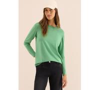 Cecil Strickpullover Basic – Rundhals, 60% Baumwolle/40% Viskose, unifarben, fennel grün L (42)