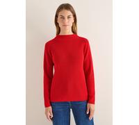 Strickpullover CECIL, Damen, Gr. L (42), fiery rot, Web, 100% Baumwolle, unifarben, comfort fit normal, Rundhals, abgesteppt, Pullover Strickpullover, aus reiner Baumwolle (51576620-L) fiery rot