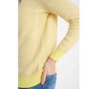 Strickpullover CECIL, Damen, Gr. L (42), gelb (iced gelb), Strick, Obermaterial: 100% Baumwolle, gemustert, normal hüftbedeckend, Rundhals, Flachstrickbündchen, Pullover Strickpullover, im Two-Tone-St