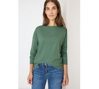 Strickpullover CECIL, Damen, Gr. L (42), highland grün melange, Strick, Obermaterial: 50% Viskose, 28% Polyester, 22% Nylon, meliert, regular fit normal, U-Boot-Ausschnitt, Pullover, mit Strukturdetai