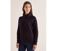 Strickpullover CECIL, Damen, Gr. L (42), lila (eggplant rot), Feinstrick, 44% Nylon, 28% Polyacryl, 24% Baumwolle, 4% Elasthan, unifarben, comfort fit normal, hoch geschlossener Ausschnitt, Rippbündch