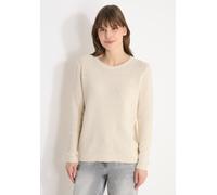 Strickpullover CECIL, Damen, Gr. L (42), pearl beige, Web, 75% Baumwolle, 25% Polyester, gemustert, comfort fit normal, Rundhals, Rippbündchen, Pullover Strickpullover, im soften Baumwoll-Mix (5672573