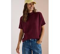 Strickpullover CECIL, Damen, Gr. L (42), rot (rot wine), Strick, Obermaterial: 37% Baumwolle, 34% Polyacryl, 26% Polyester, 3% Elasthan, unifarben, bequem hüftbedeckend, Rundhals, Flachstrickbündchen,