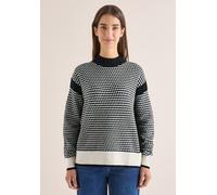 Strickpullover CECIL, Damen, Gr. L (42), schwarz, Web, 37% Baumwolle, 34% Polyacryl, 26% Polyester, 3% Elasthan, gemustert, comfort fit normal, hoch geschlossener Ausschnitt, Rippbündchen, Pullover St