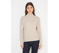 Strickpullover CECIL, Damen, Gr. M (40), alabaster beige melange, Web, 37% Baumwolle, 34% Polyacryl, 26% Polyester, 3% Elasthan, unifarben, normal normal, hoch geschlossener Ausschnitt, Rippbündchen,