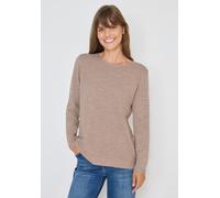 Strickpullover CECIL, Damen, Gr. M (40), beige (heather taupe melange), Web, 60% Baumwolle, 40% Polyester, unifarben, comfort fit normal, Rundhals, normaler Saum, Pullover Strickpullover, mit Rundhals